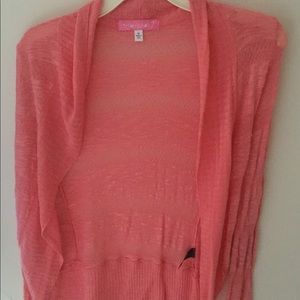 Salmon colored cardigan size M